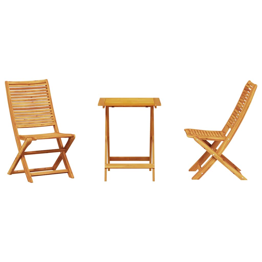 vidaXL Φορητό Σετ Μπιζερί 3 pcs Καφέ Μασίφ ξύλο ακακίας