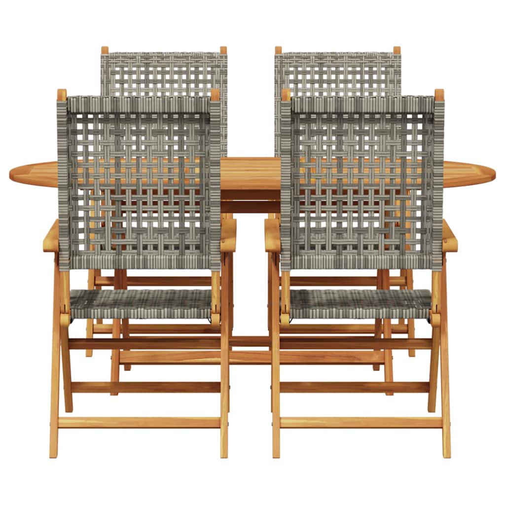 vidaXL Σέτ φαγητού για κήπο 5 pcs Γκρι