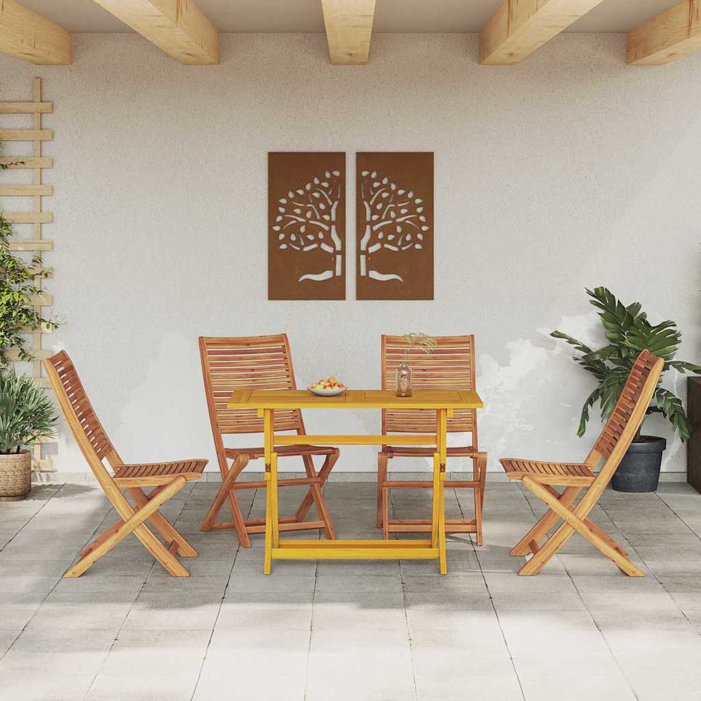 vidaXL Σέτ φαγητού για κήπο 5 pcs Καφέ Στερεό Ξύλο Ακακίας