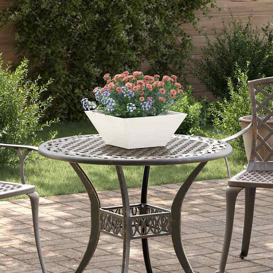 vidaXL Γλάστρα Κήπου Λευκό 35 x 35 x 15 εκ. Ψυχρής έλασης χάλυβας