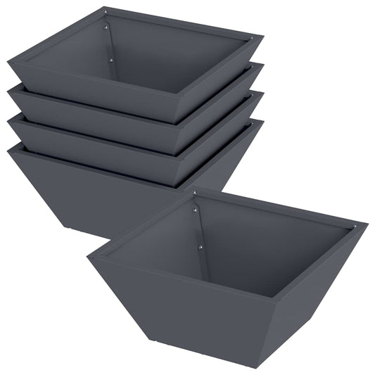 vidaXL Γλάστρα Κήπου 5 pcs Ανθρακί 35 x 35 x 15 εκ.