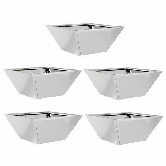 vidaXL Γλάστρα Κήπου 5 pcs Ασημί 35 x 35 x 15 εκ.