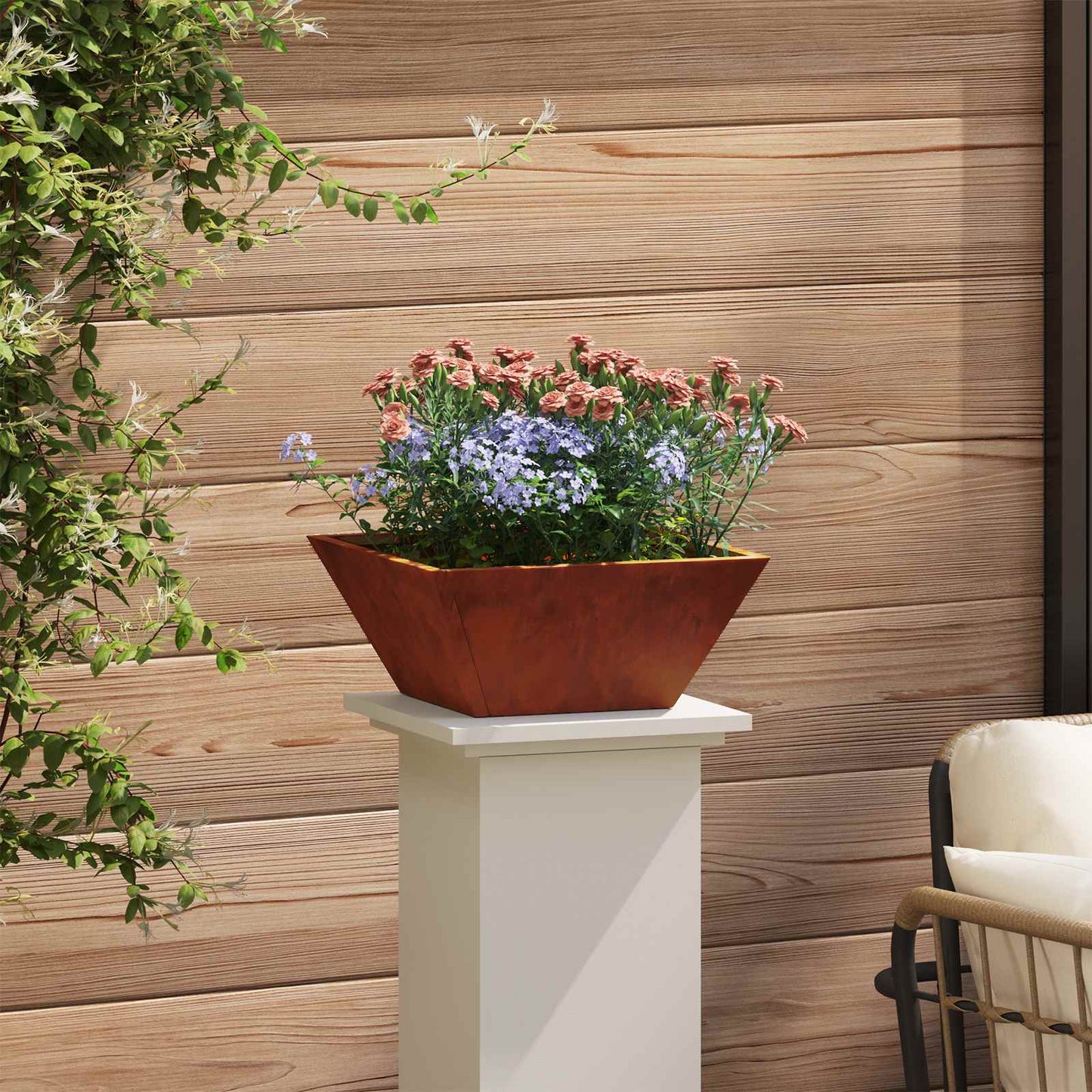 vidaXL Γλάστρα Κήπου 5 pcs Σκ rusty 35 x 35 x 15 εκ.