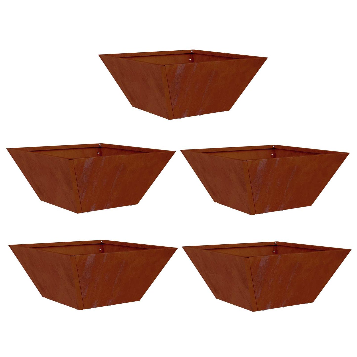 vidaXL Γλάστρα Κήπου 5 pcs Σκ rusty 35 x 35 x 15 εκ.