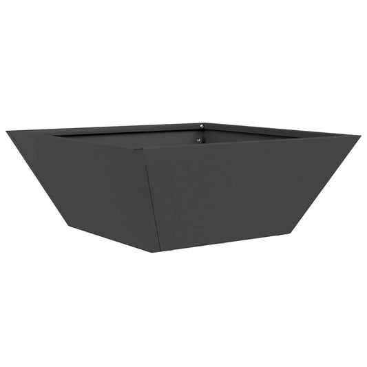 vidaXL Γλάστρα Κήπου Μαύρο 40 x 40 x 15 cm Ψυχρής έλασης χάλυβας