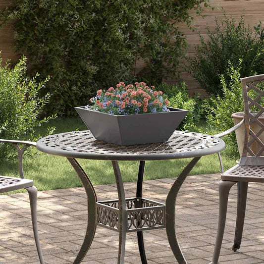 vidaXL Γλάστρα Κήπου 5 pcs Μαύρο 40 x 40 x 15 cm Ψυχρής έλασης χάλυβας