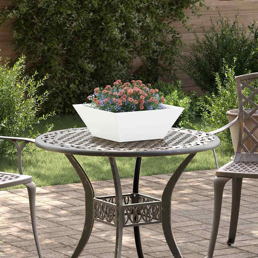 vidaXL Γλάστρα Κήπου Λευκό 40 x 40 x 15 cm Ψυχρής έλασης χάλυβας