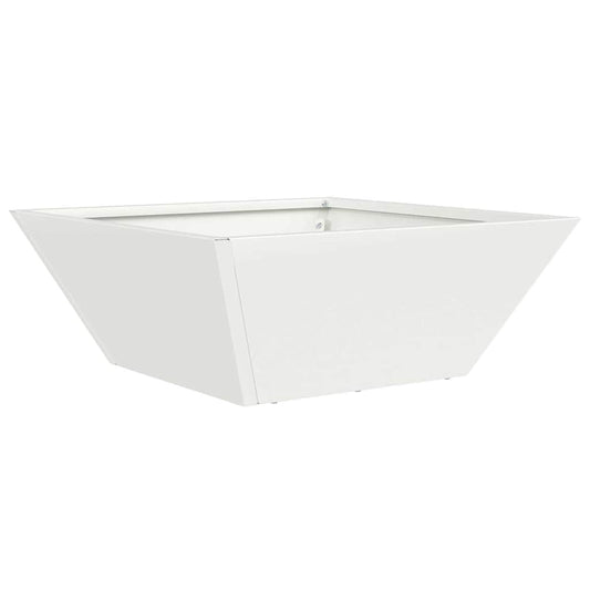 vidaXL Γλάστρα Κήπου Λευκό 40 x 40 x 15 cm Ψυχρής έλασης χάλυβας