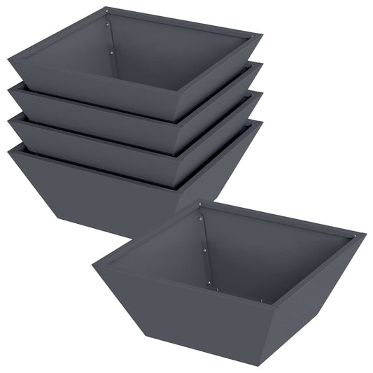 vidaXL Γλάστρα Κήπου 5 pcs Ανθρακί 40 x 40 x 15 cm