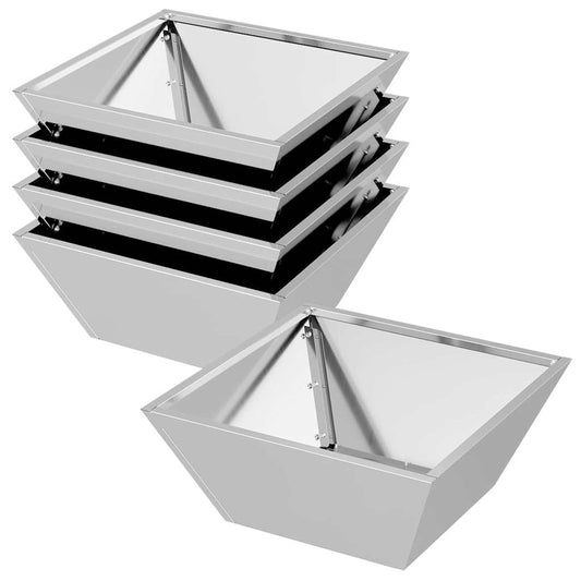 vidaXL Γλάστρα Κήπου 5 pcs Ασημί 40 x 40 x 15 cm Επικαλυμμένος Χάλυβας