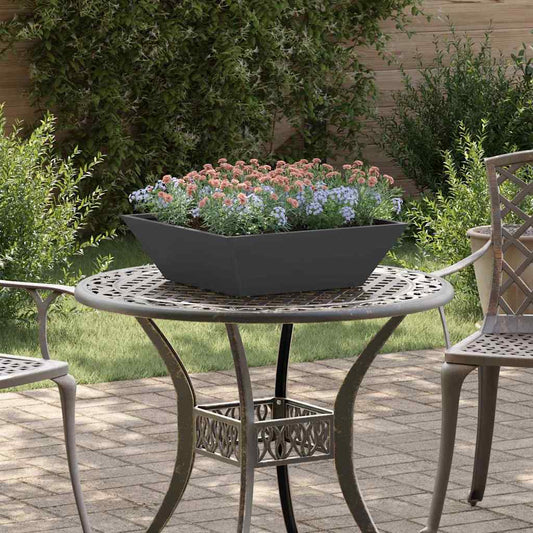 vidaXL Γλάστρα Κήπου 5 pcs Μαύρο 50 x 50 x 15 cm Ψυχρής έλασης χάλυβας
