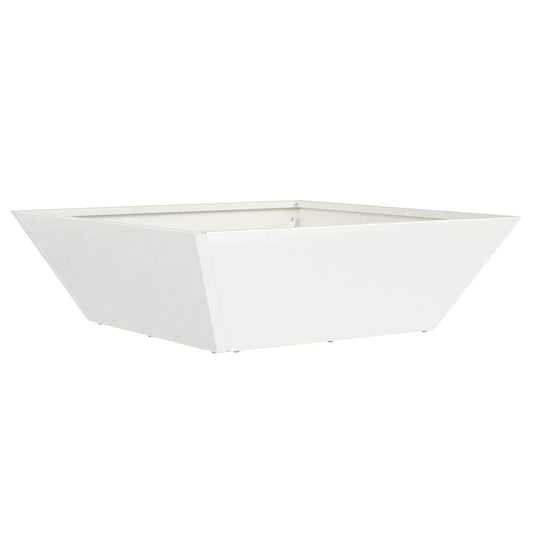 vidaXL Γλάστρα Κήπου Λευκό 50 x 50 x 15 cm Ψυχρής έλασης χάλυβας