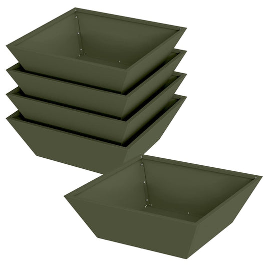vidaXL Γλάστρα Κήπου 5 pcs Ελιά Πράσινη 50 x 50 x 15 cm