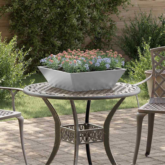 vidaXL Γλάστρα Κήπου Ασημί 50 x 50 x 15 cm Επικαλυμμένος Χάλυβας