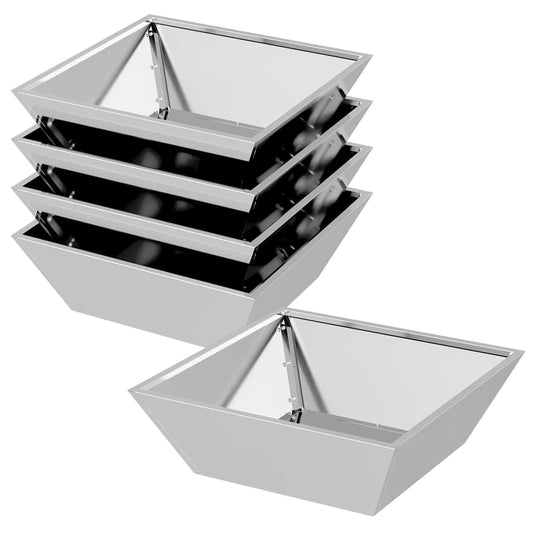 vidaXL Γλάστρα Κήπου 5 pcs Ασημί 50 x 50 x 15 cm Επικαλυμμένος Χάλυβας