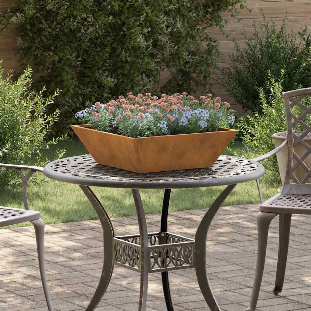 vidaXL Γλάστρα Κήπου Σκ rusty 50 x 50 x 15 cm