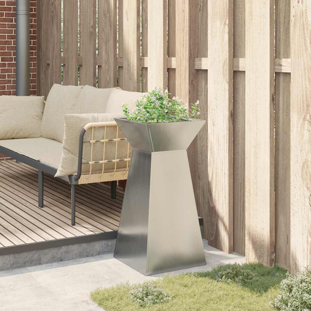 vidaXL Γλάστρα Πυλώνας Ασημί 35 x 35 x 73 εκ.