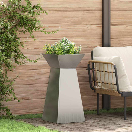 vidaXL Γλάστρα Πυλώνας 2 pcs Ασημί 35 x 35 x 73 εκ.