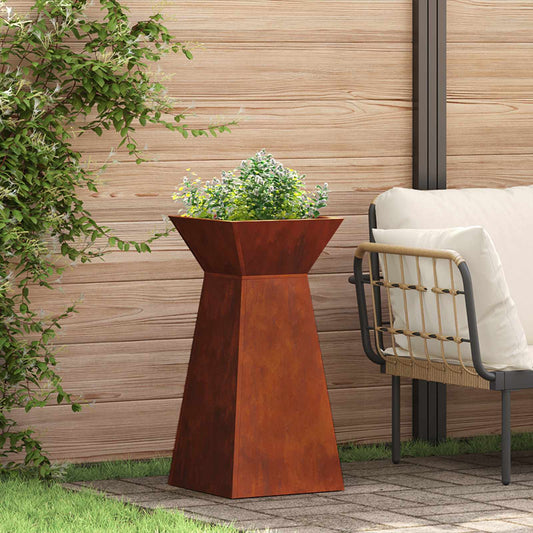 vidaXL Γλάστρα Πυλώνας 2 pcs Ασημί 35 x 35 x 73 εκ.