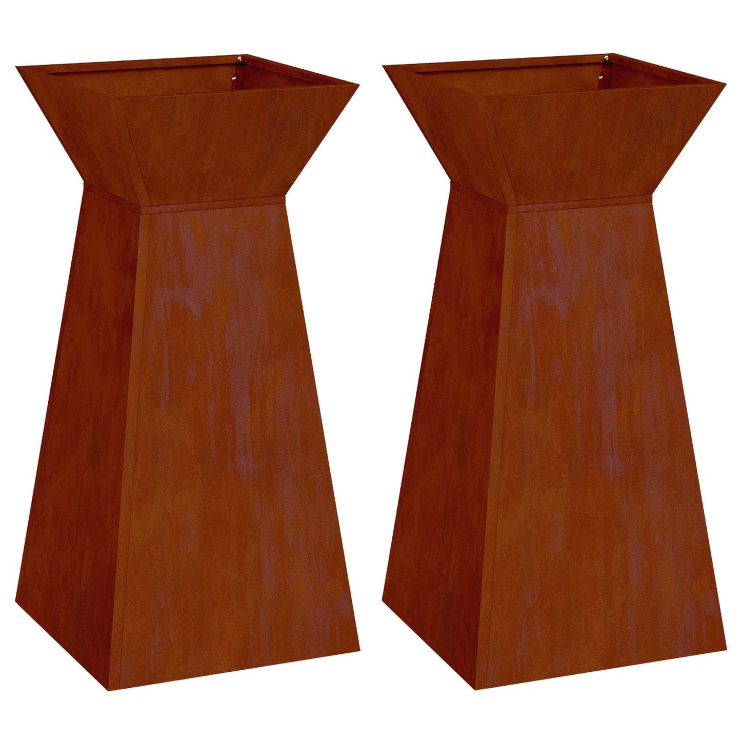 vidaXL Γλάστρα Πυλώνας 2 pcs Ασημί 35 x 35 x 73 εκ.