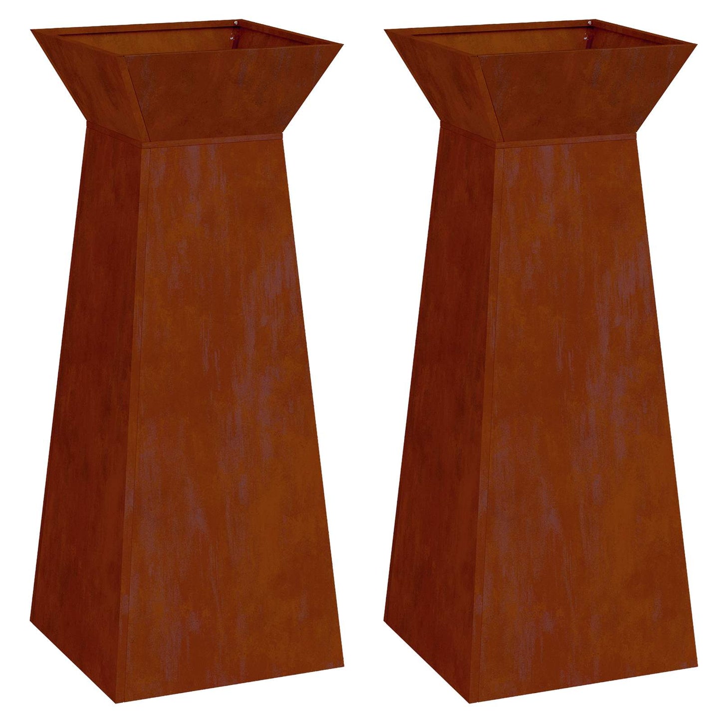 vidaXL Γλάστρα Πυλώνας 2 pcs Ασημί 40 x 40 x 100 cm