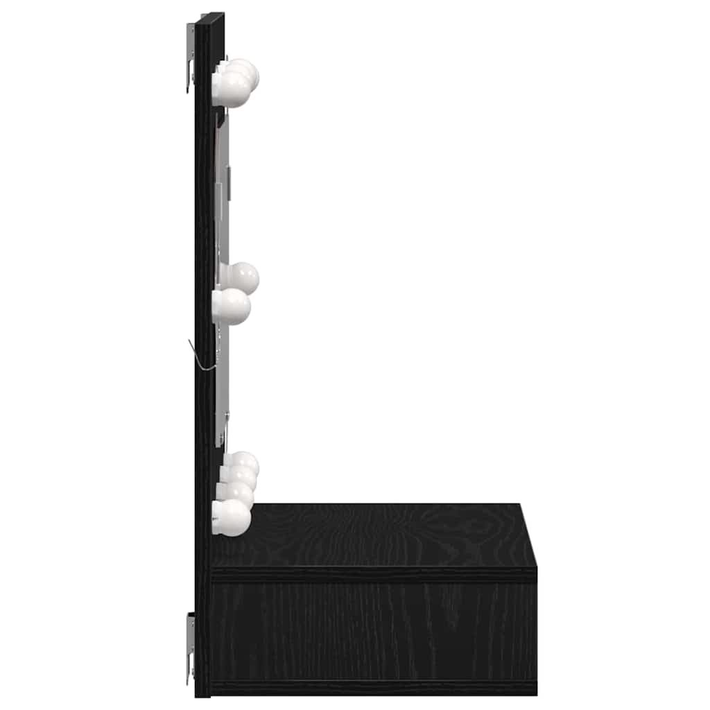 vidaXL Ντουλάπα Καθρέφτη με ράφι Μαύρη δρυς 62 x 31.5 x 62 εκ.