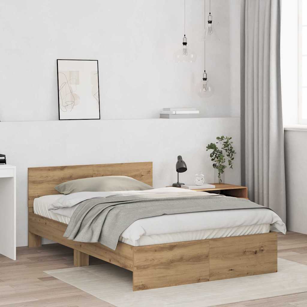 vidaXL Σκελετός Κρεβατιού με κεφαλάρι Artisan Oak 193 x 125 x 70 εκ