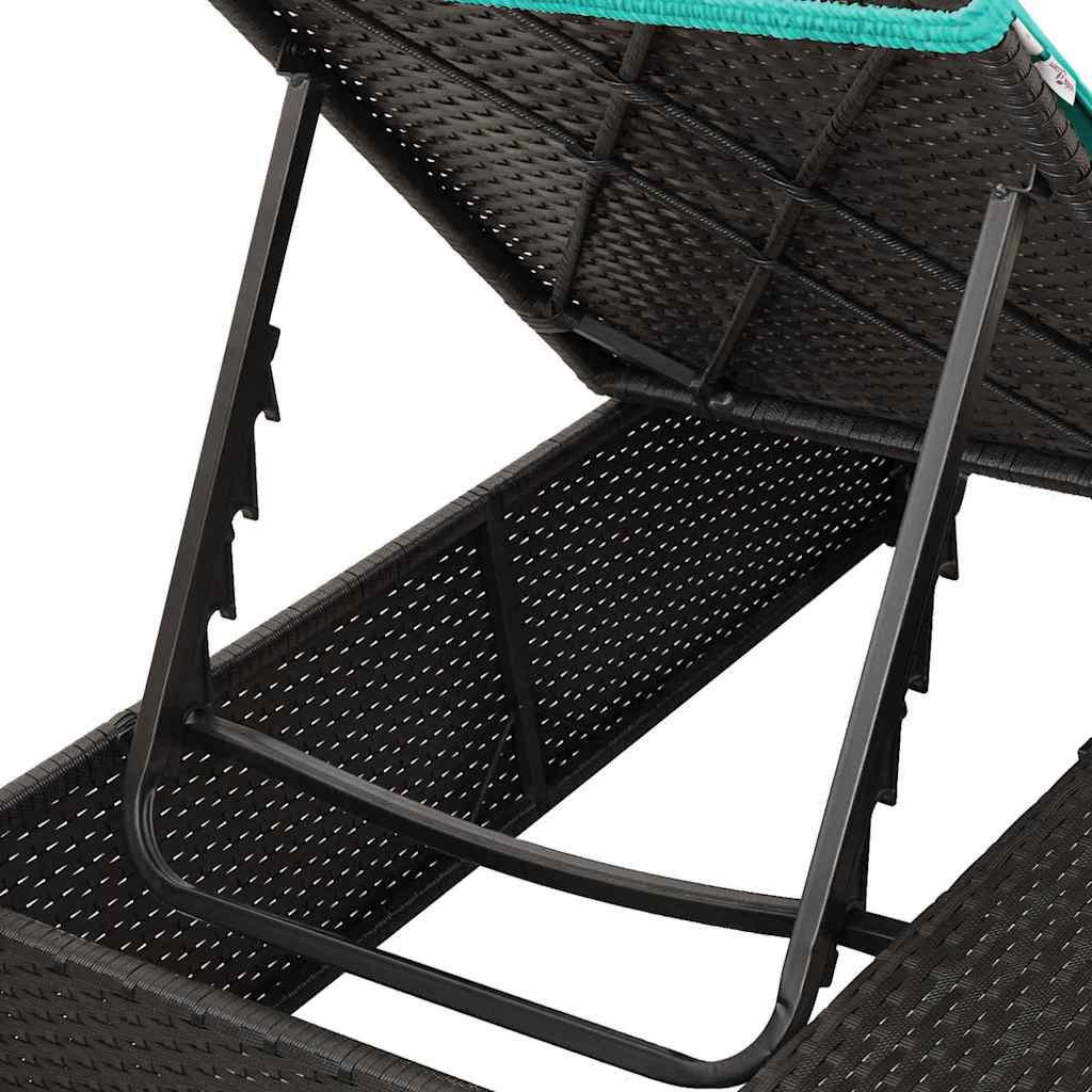 vidaXL Διπλή ξαπλώστρα Τιρκουάζ 205 x 129 x 200 εκ συνθετικό ρατάν