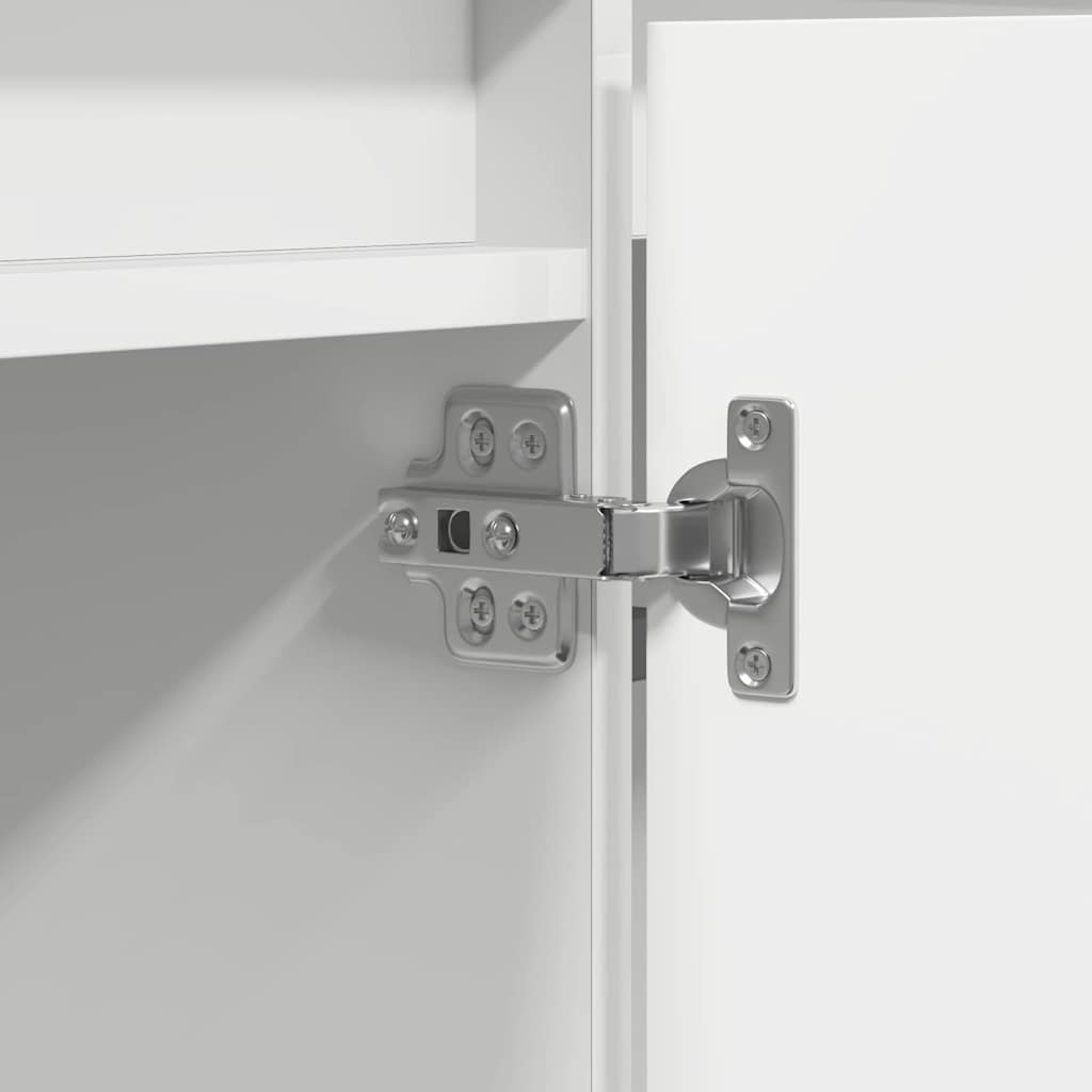 vidaXL Κονσόλα τηλεόρασης με LED Λευκή 180x38x49 εκ. Επεξεργασμένο ξύλο