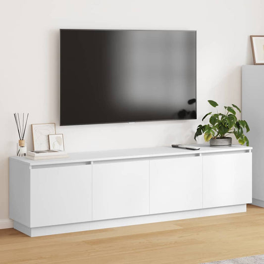 vidaXL Ντουλάπι TV με led Λευκό 180 x 38 x 49 εκ Επεξεργασμένο ξύλο