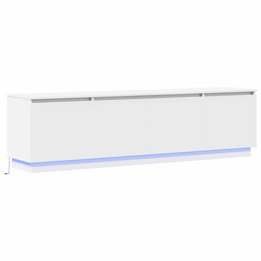 vidaXL Κονσόλα τηλεόρασης με LED Λευκή 180x38x49 εκ. Επεξεργασμένο ξύλο