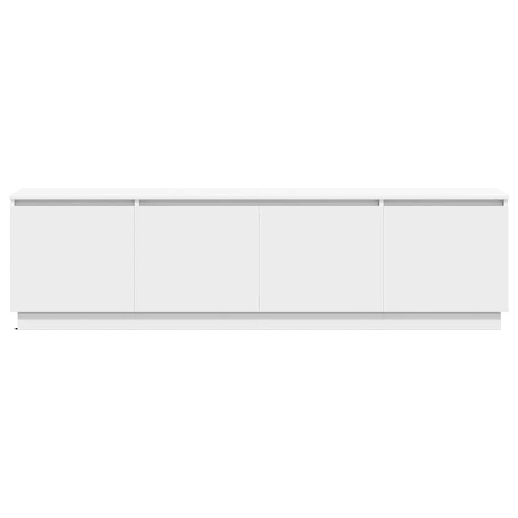 vidaXL Κονσόλα τηλεόρασης με LED Λευκή 180x38x49 εκ. Επεξεργασμένο ξύλο