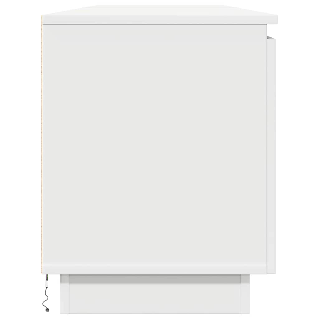 vidaXL Κονσόλα τηλεόρασης με LED Λευκή 180x38x49 εκ. Επεξεργασμένο ξύλο