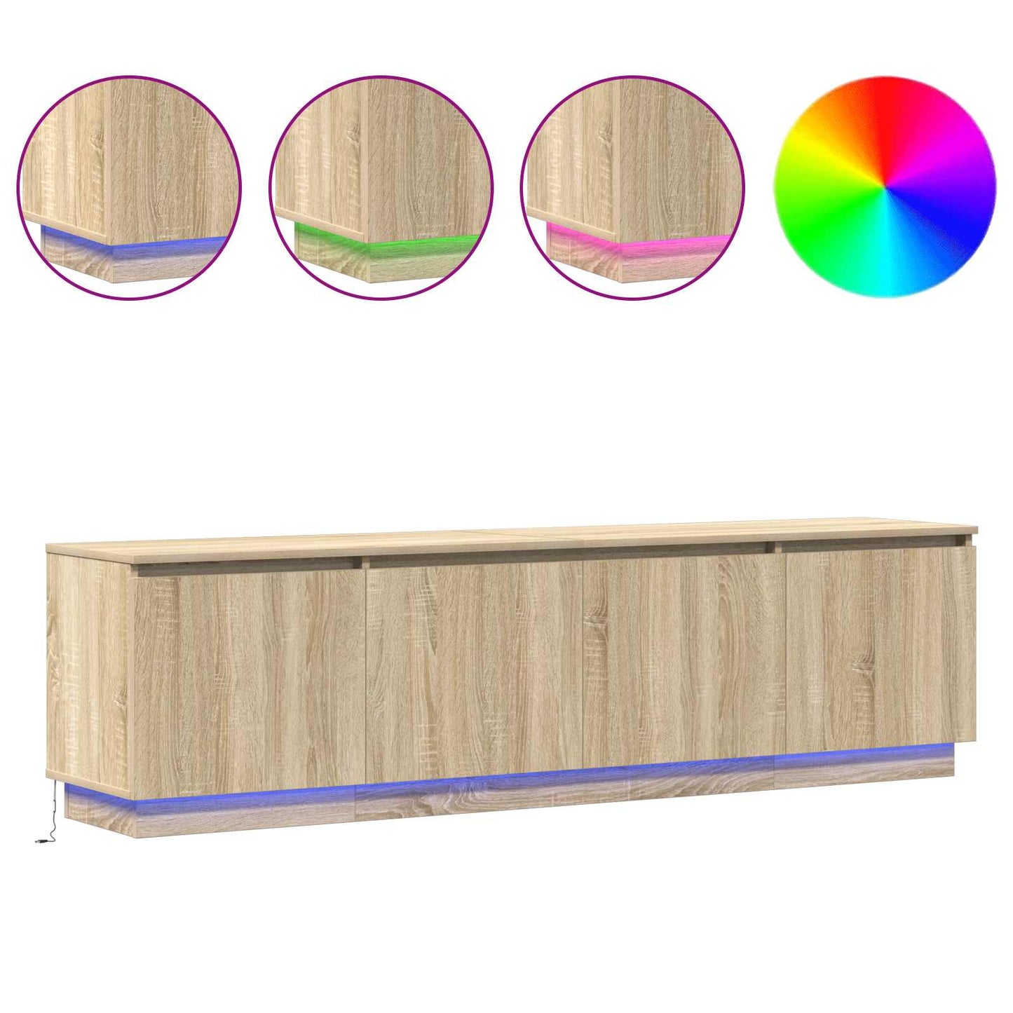 vidaXL Ντουλάπι TV Δρύς Sonoma 180 x 38 x 49 εκ Επεξεργασμένο ξύλο