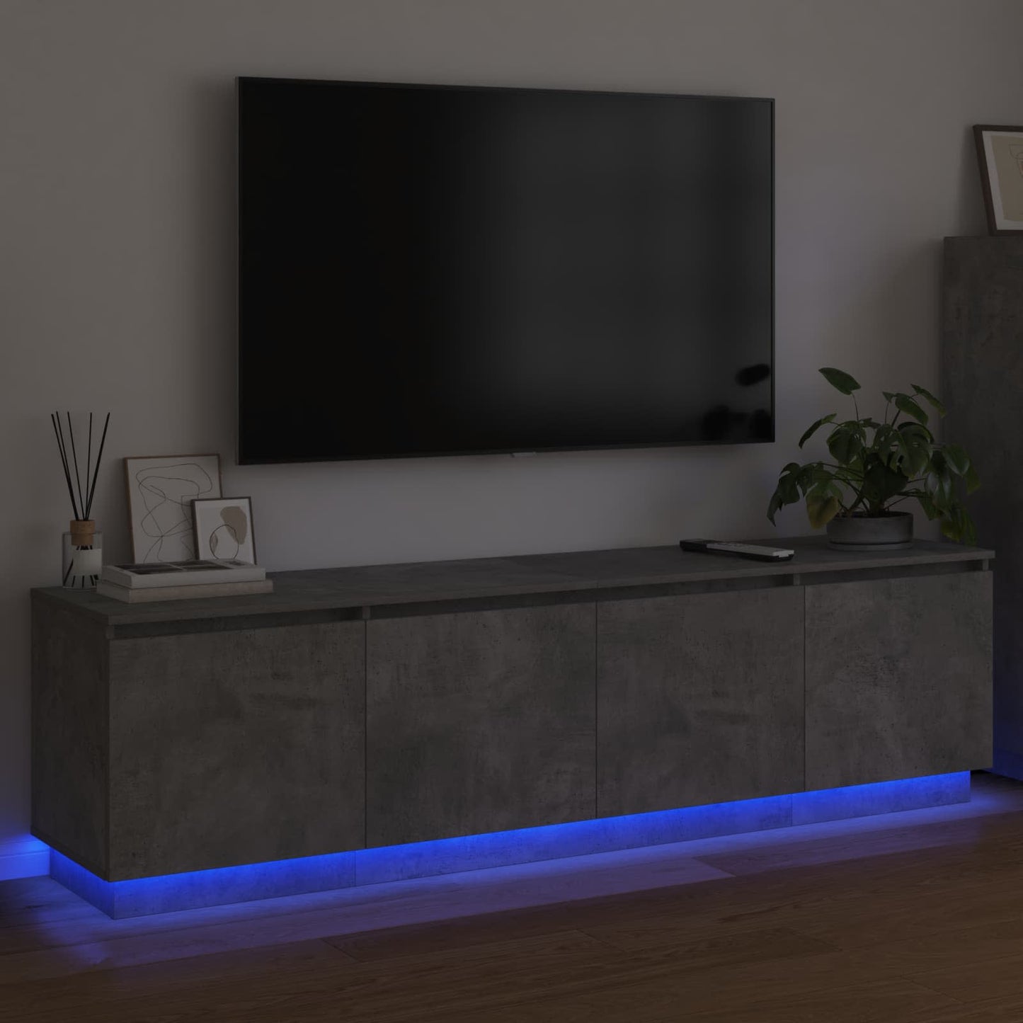 vidaXL Ντουλάπι TV 180 x 38 x 49 εκ Σκυρόδεμα Γκρι Επεξεργασμένο Ξύλο