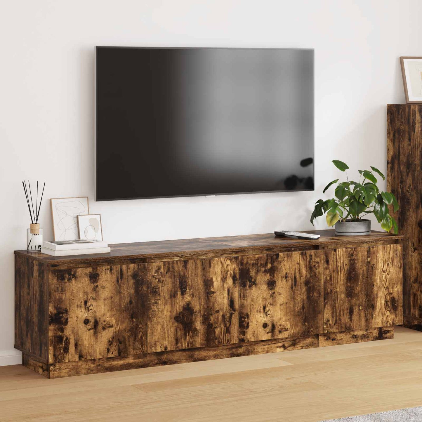 vidaXL Ντουλάπι TV Καπνιστό Δρύς 180 x 38 x 49 εκ Επεξεργασμένο ξύλο