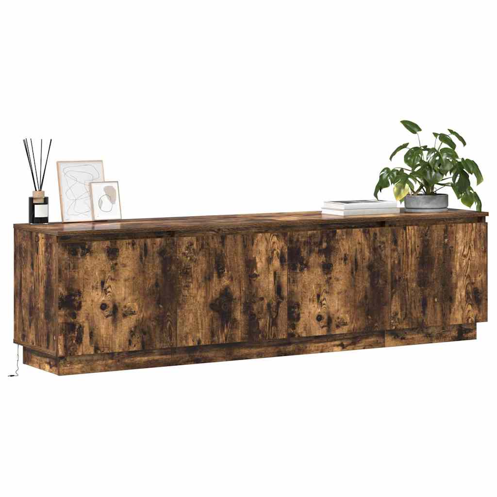 vidaXL Ντουλάπα Τηλεόρασης με LED Καπνιστής Δρυός 180x38x49 cm Επεξεργασμένο Ξύλο