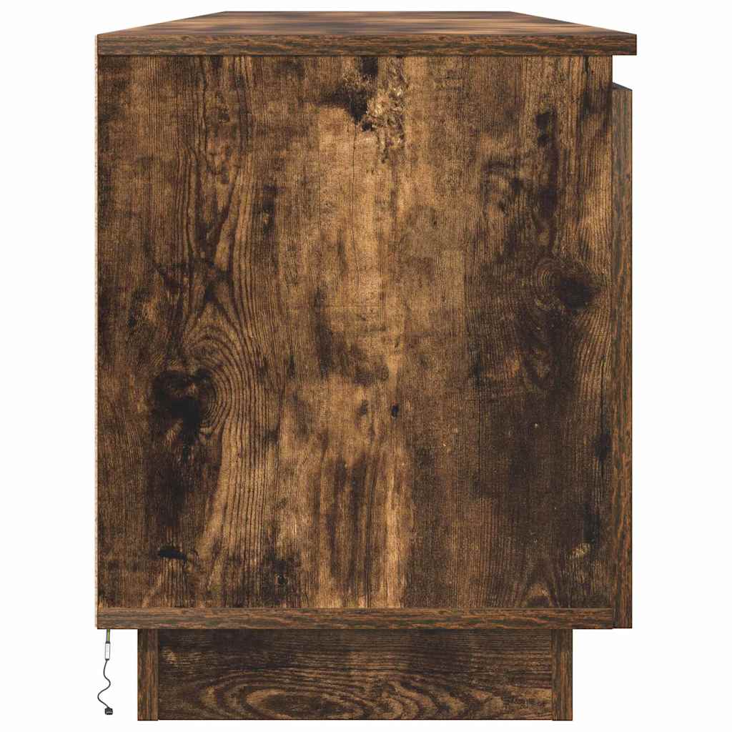 vidaXL Ντουλάπα Τηλεόρασης με LED Καπνιστής Δρυός 180x38x49 cm Επεξεργασμένο Ξύλο