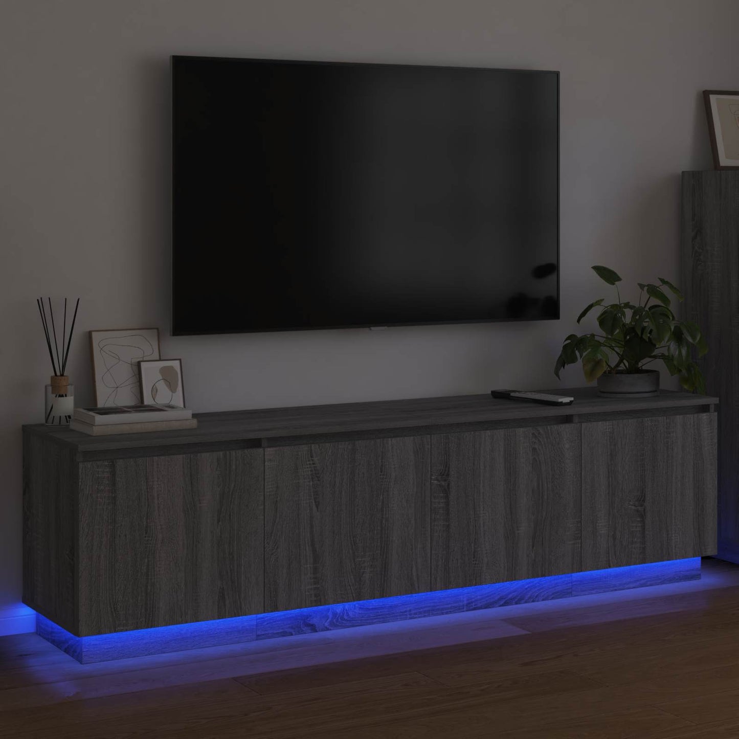 vidaXL Ντουλάπι TV 180 x 38 x 49 εκ Γκρίζο Σονομα Επεξεργασμένο Ξύλο