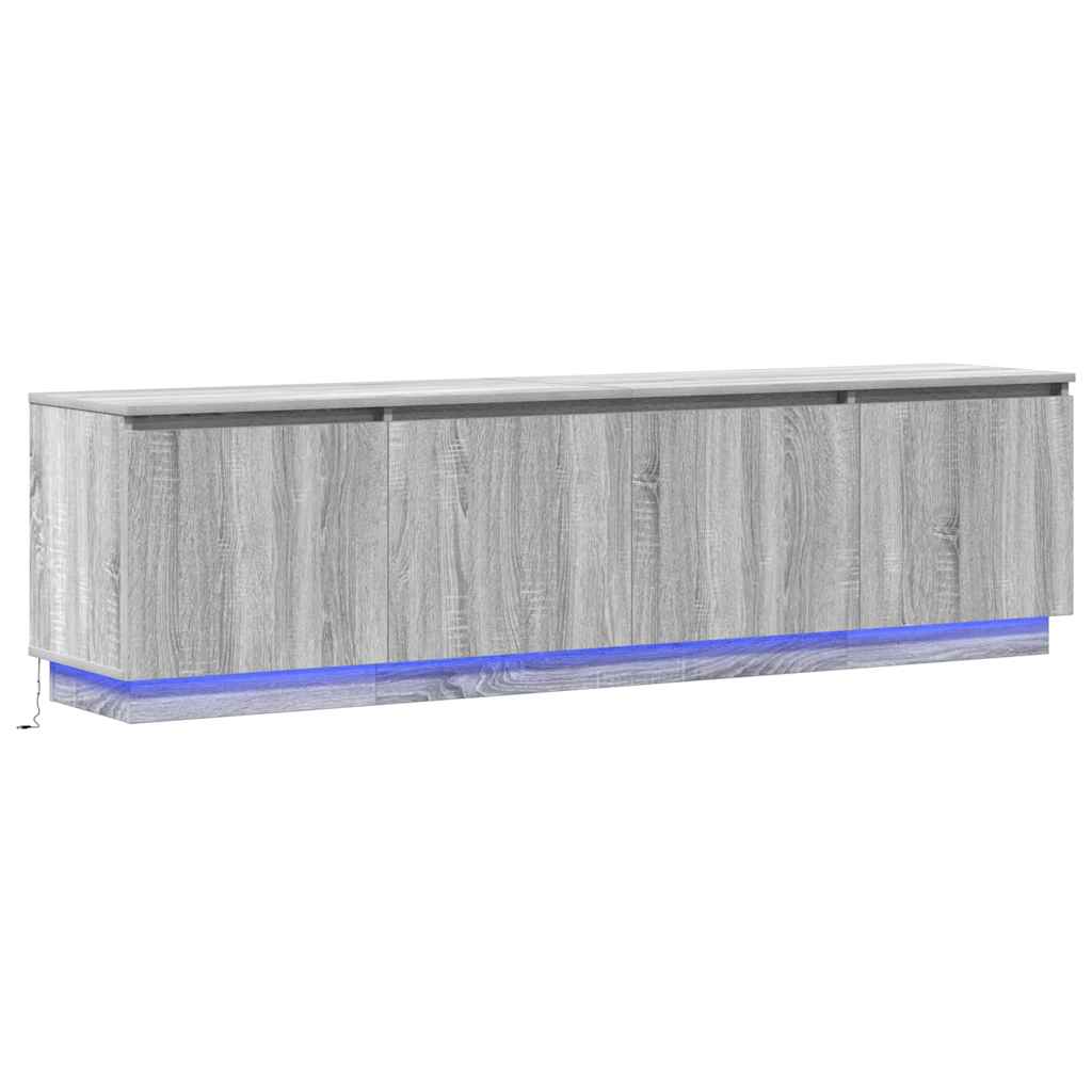 vidaXL Ντουλάπι ΤV με LED Γκρι Σονόμα 180x38x49 cm Επεξεργασμένο Ξύλο