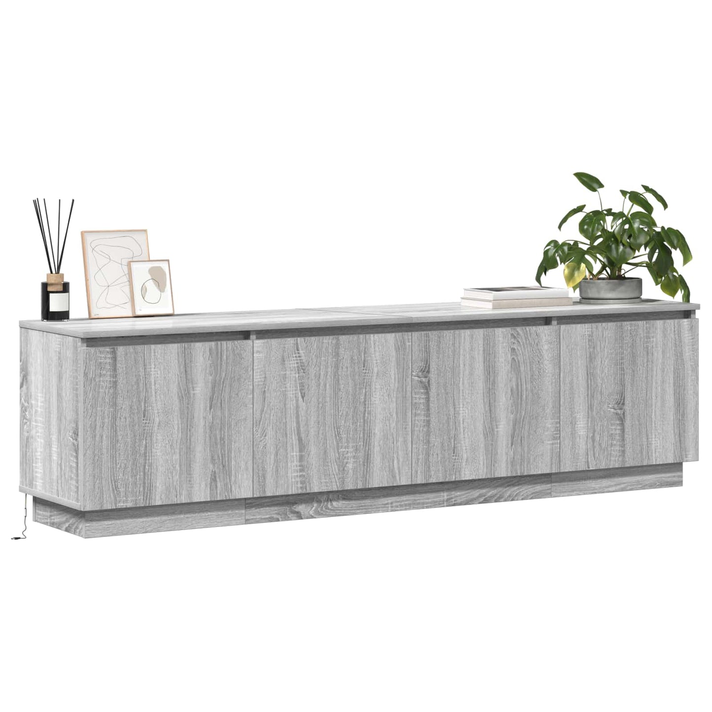 vidaXL Ντουλάπι TV 180 x 38 x 49 εκ Γκρίζο Σονομα Επεξεργασμένο Ξύλο