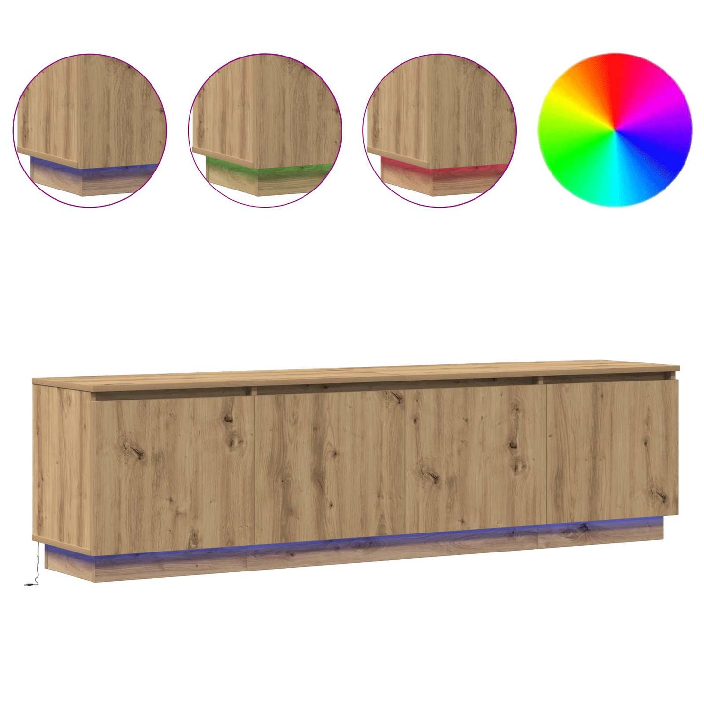 vidaXL Ντουλάπι TV 180 x 38 x 49 εκ Artisan Oak Επεξεργασμένο Ξύλο