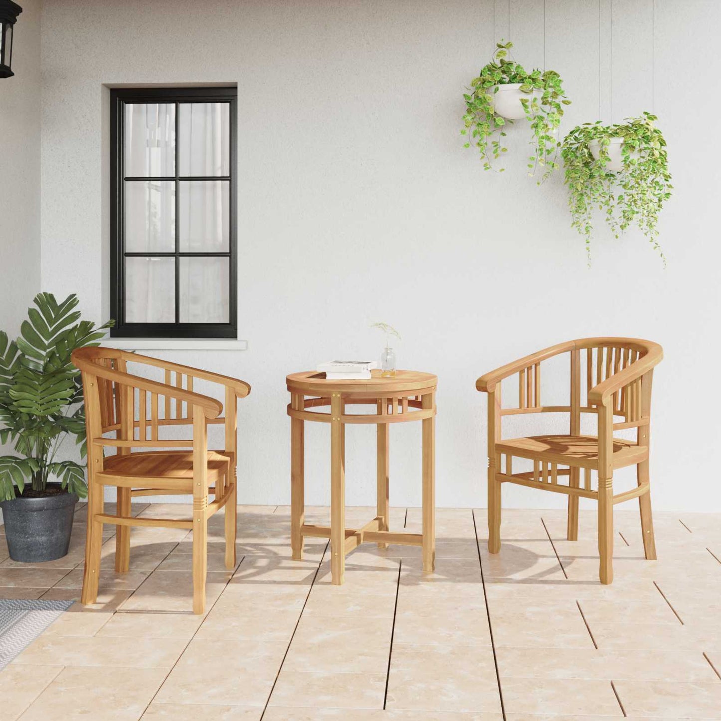 vidaXL Καρέκλα 2 pcs Καφέ 63 x 58 x 89 εκ. Στερεό Ξύλο Τίκ