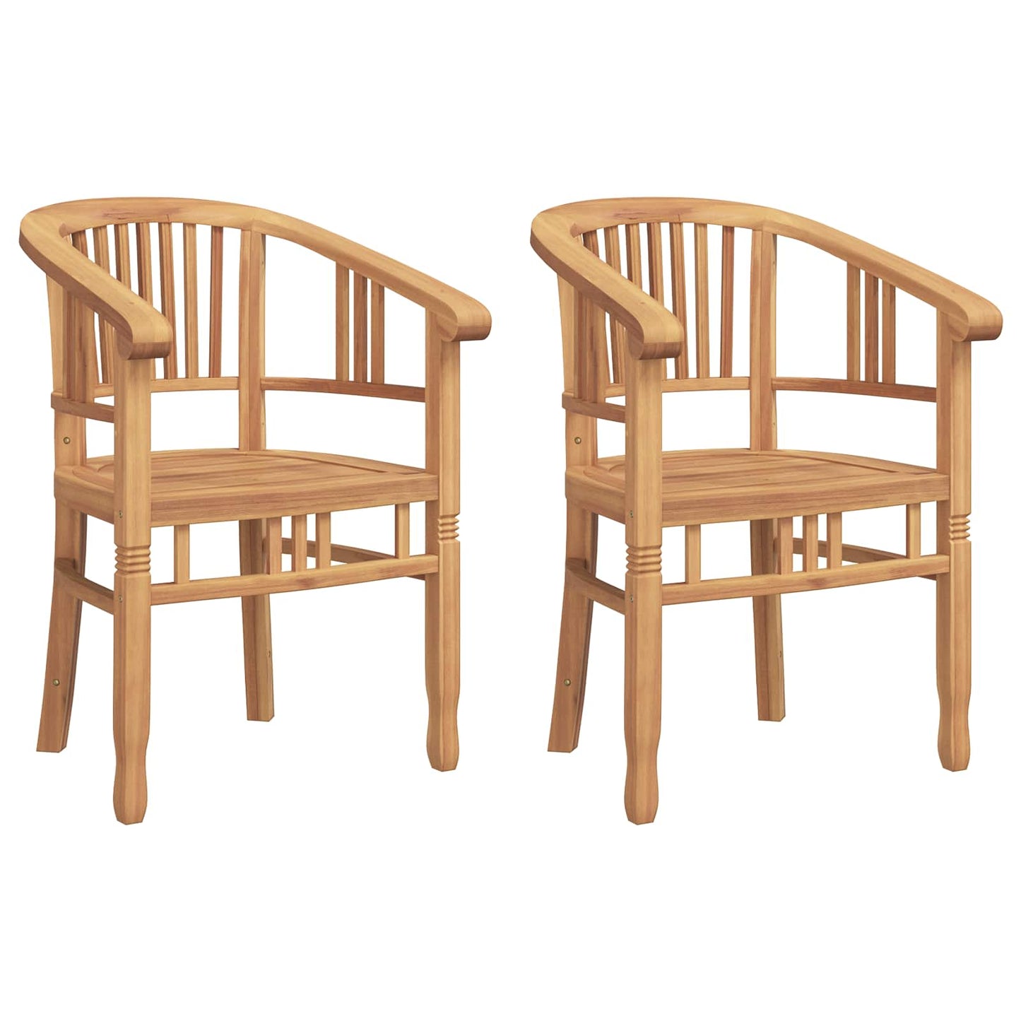 vidaXL Καρέκλα 2 pcs Καφέ 63 x 58 x 89 εκ. Στερεό Ξύλο Τίκ