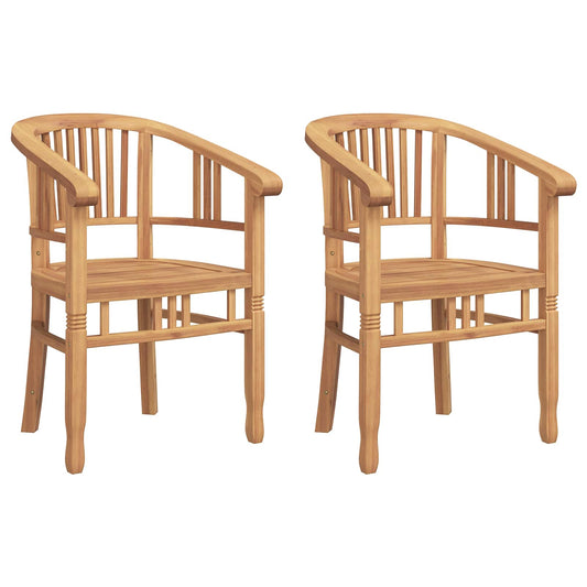 vidaXL Καρέκλα 2 pcs Καφέ 63 x 58 x 89 εκ. Στερεό Ξύλο Τίκ