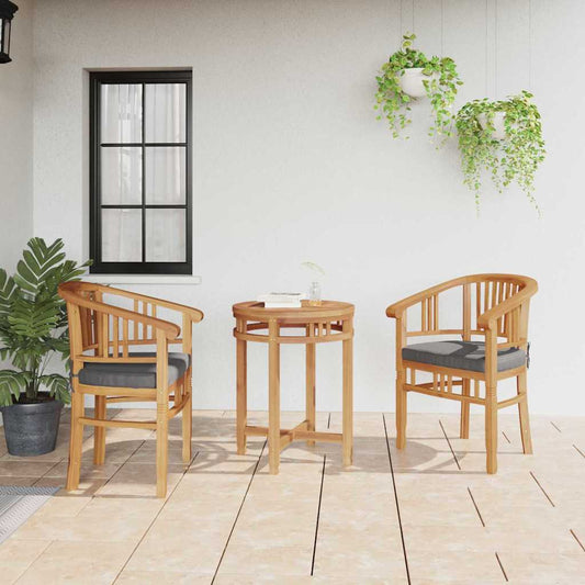 vidaXL Καρέκλα με μαξιλάρι 2 pcs Καφέ 63 x 58 x 89 εκ. Στερεό Ξύλο Τίκ