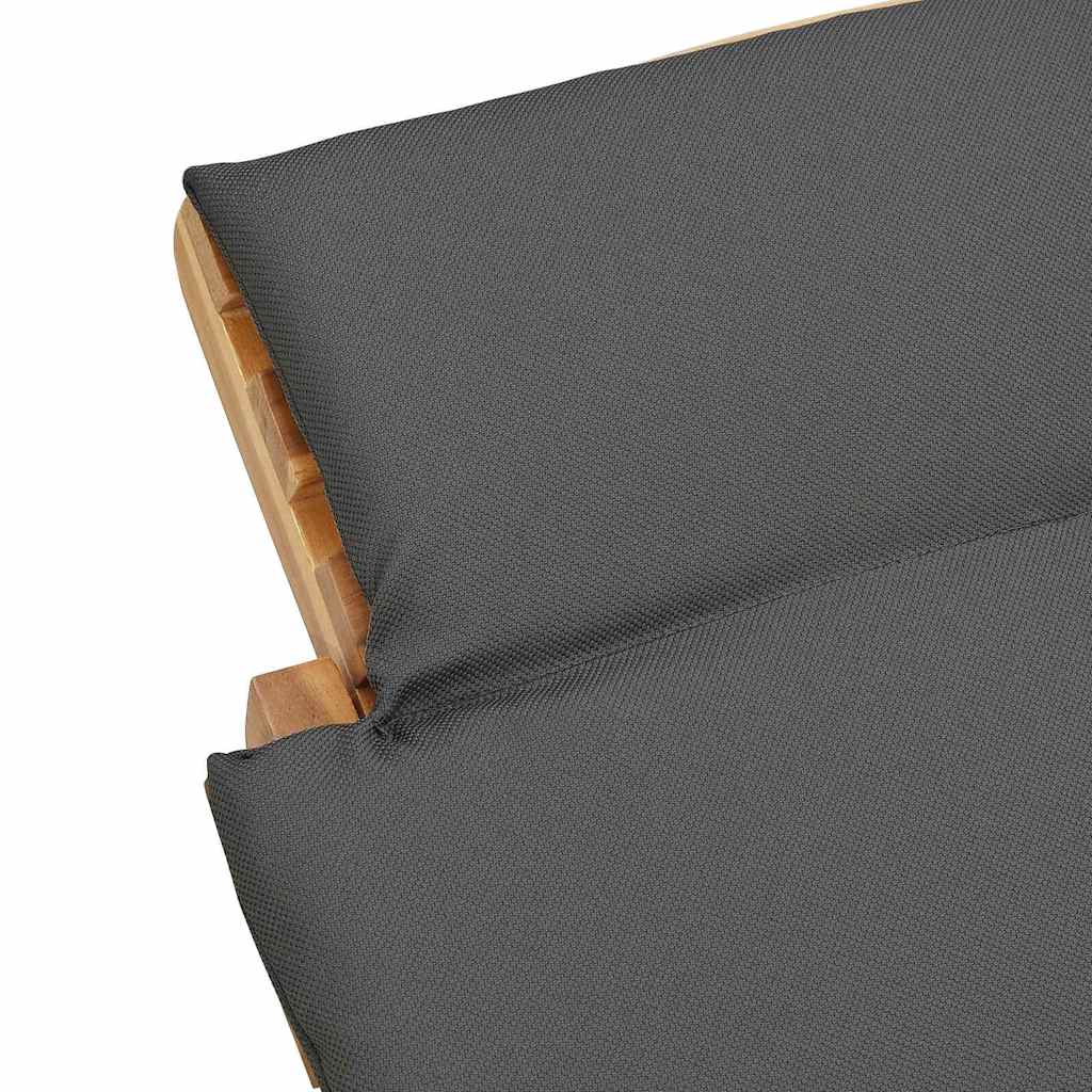 vidaXL Ξαπλώστρα Σκούρο γκρι 188 x 55 x 59 εκ. Μασίφ ξύλο teak