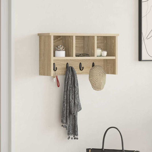 vidaXL Τοίχου Κρεμάστρα Επιτοίχιο Δρύς Sonoma 50 x 16 x 26 εκ