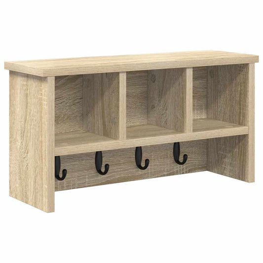 vidaXL Τοίχου Κρεμάστρα Επιτοίχιο Δρύς Sonoma 50 x 16 x 26 εκ