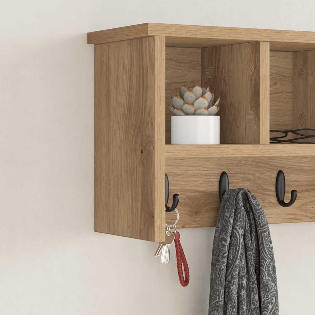vidaXL Τοίχου Κρεμάστρα Επιτοίχιο Artisan Oak 50 x 16 x 26 εκ